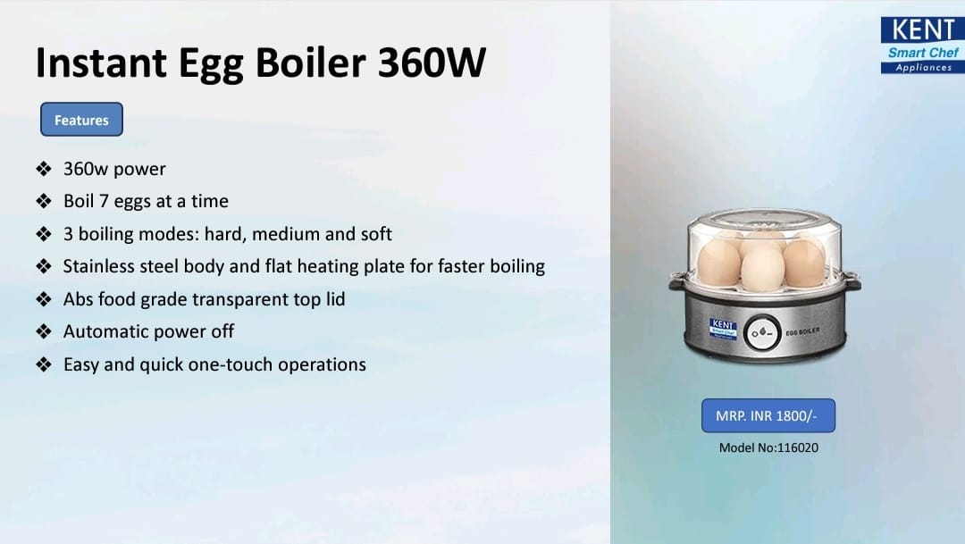 kent instant egg boiler 360w